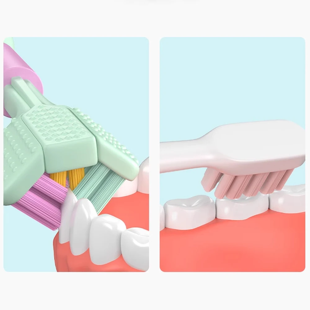 Cepillo de dientes de tres caras para adultos, cerdas suaves, blanqueamiento dental, 360 °, limpieza dental, cuidado bucal