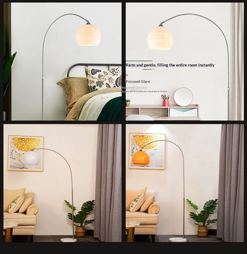 Minimalist Luxury Mini Arc Adjustable Metal Floor Lamp LED Reading Light Living Room Study Home Decor Novelty New Energy Saving view 5