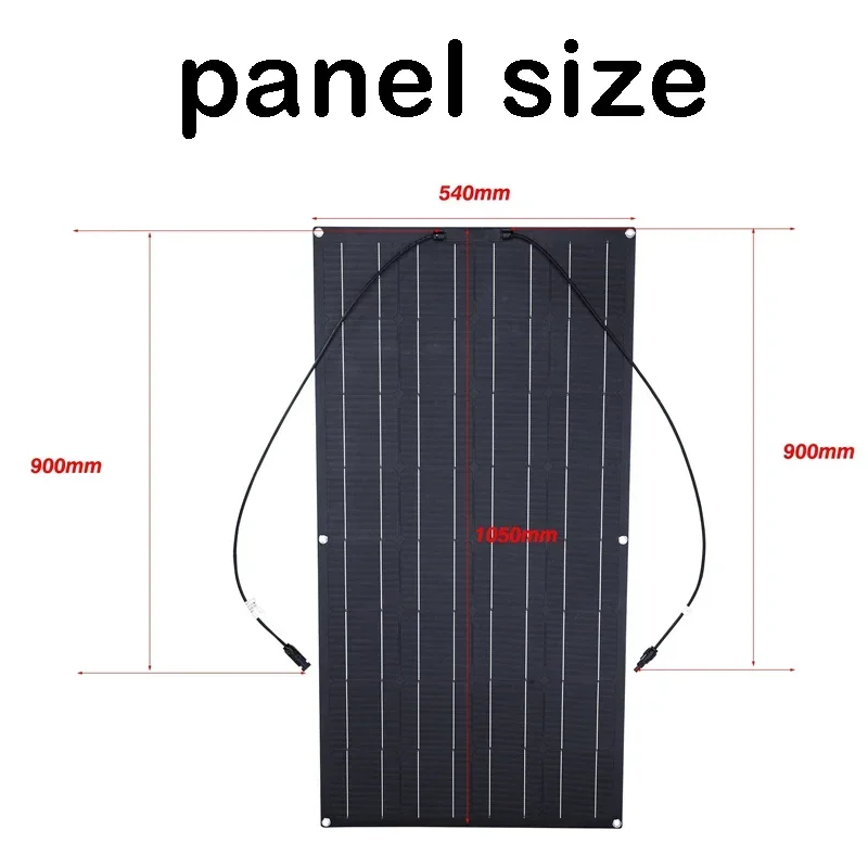 ETFE 150W Flexible Solar Panel Portable Solar Cell Energy Charger DIY Connector for Smartphone Charging Power System Car Camping