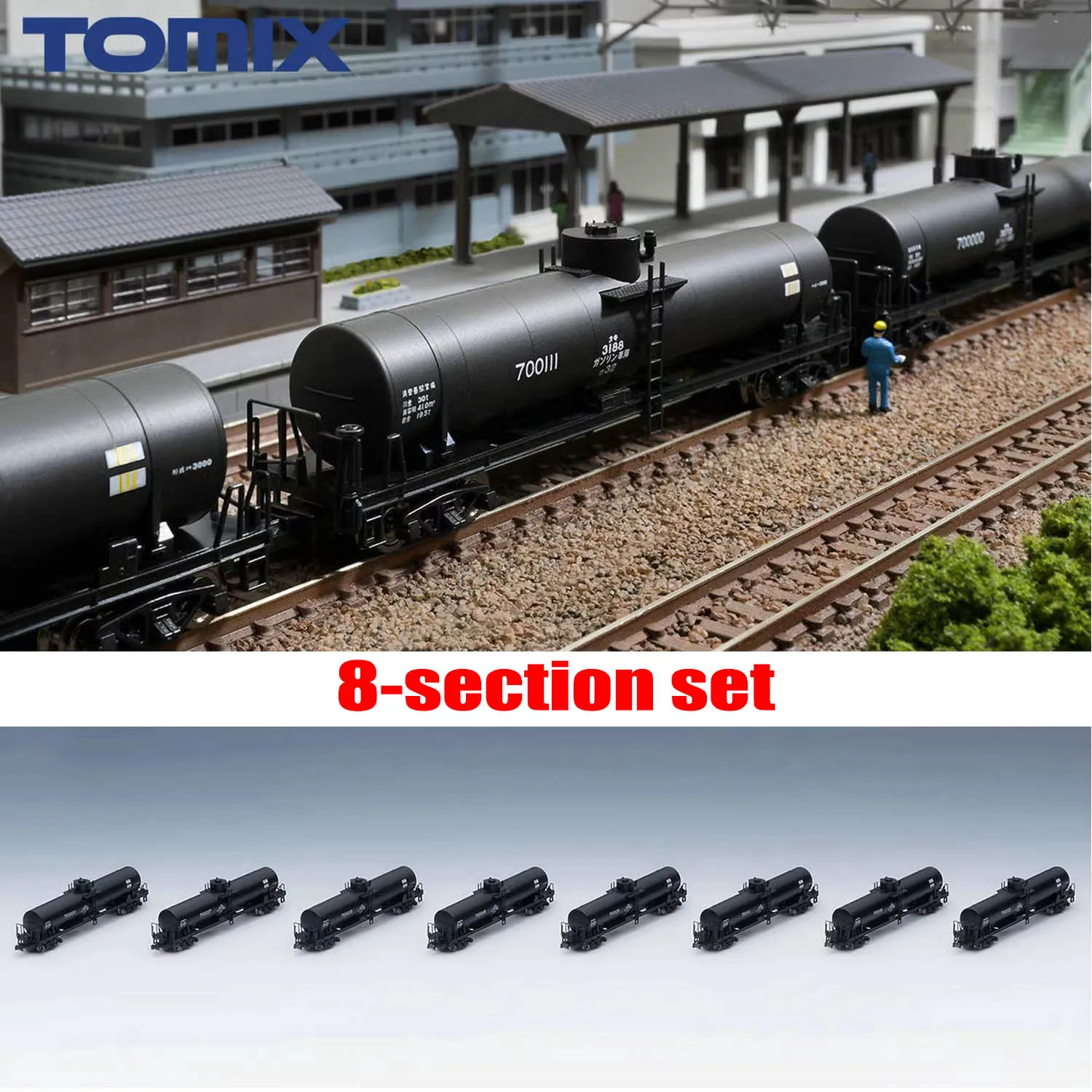 TOMIX Train Model N Type 1/160 98747 Oil Tank Eight-section Set Rail Car Toy