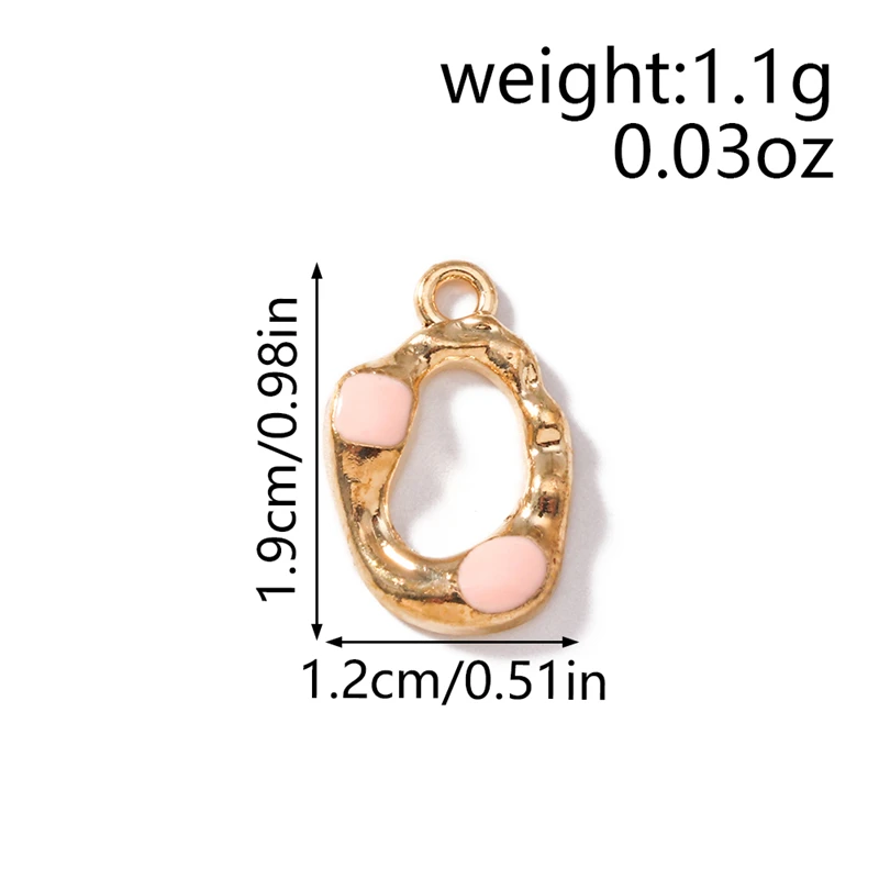 20 Stück 12x19mm Niedliche Emaille-Legierung Hohle Ovale Anhänger für die Herstellung von Halsketten, Ohrringen, Armbändern, DIY-Bastelarbeiten und Schmuckzubehör – Detail 1