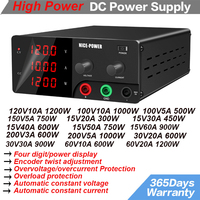 NICE-POWER High Power Bench LAB DC Power Supply 300W-1200W 120V 10A Voltage Current Regulator 15V 30V 60V 100V 200V 10A 20A 60A