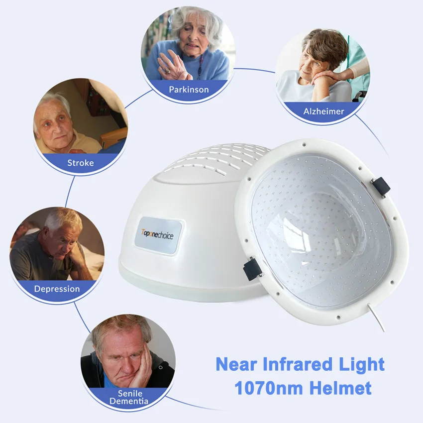 

1070nm PBM Brain Stimulation NIR Light Helmet Physiotherapy For Stroke Parkinson Depression Alzheimer Insomnia Improve Memory