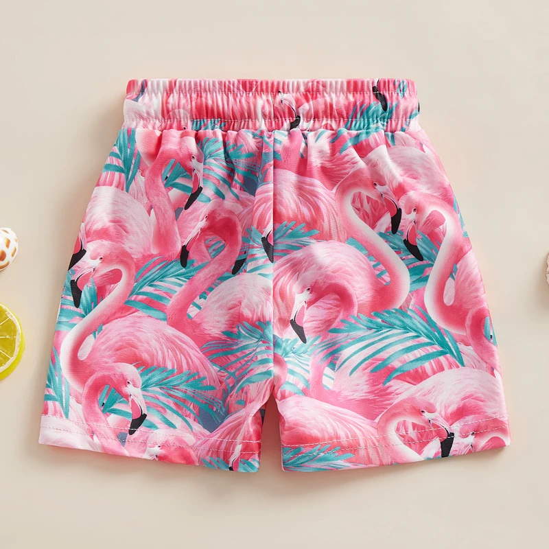 

Пляжные шорты для младенцев, плавки с рисунком пальмового листа для маленьких мальчиков, быстросохнущие купальники, шорты для малышей