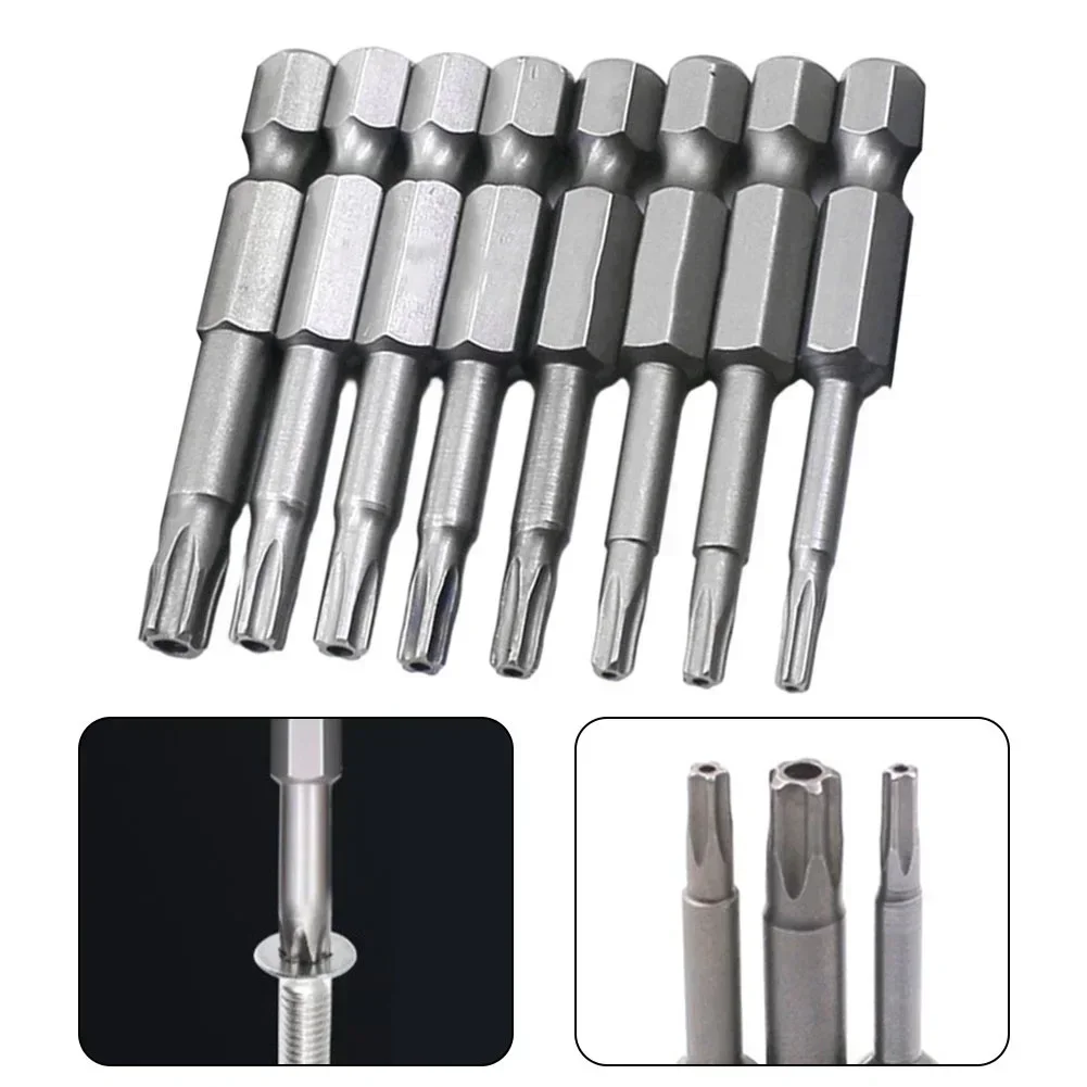 Imagem -05 - Conjunto de Bits de Chave de Fenda Magnética Hex Haste de Cinco Pontos Torx Chave de Fenda Bits t8 T10 T15 T20 T25 T27 T30 T40 Parafuso Peças 50 mm