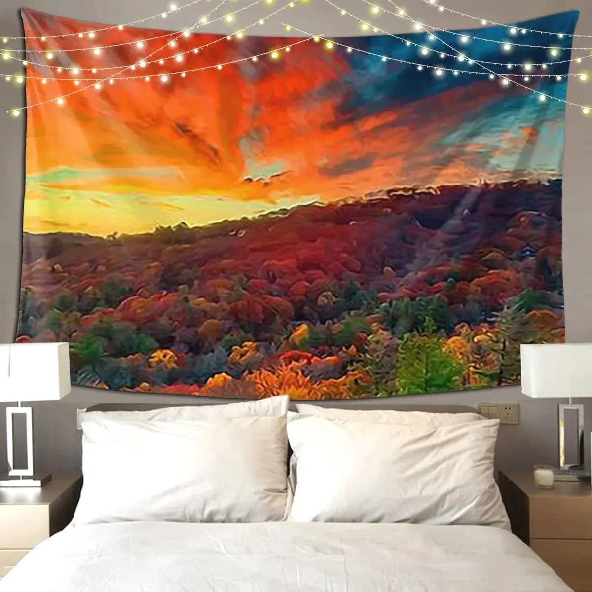 Autumn In North Carolin Tapestry Funny Wall Hanging Aesthetic Home Decoration Tapestries for Living Room Bedroom Dorm Room