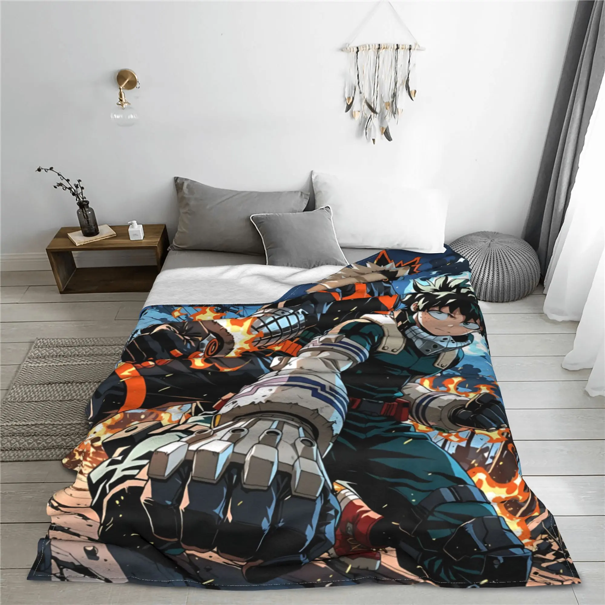 1PC Home Izuku Midoriya Blanket Throw Blanket  Novelty Warm Blanket All Season Gift