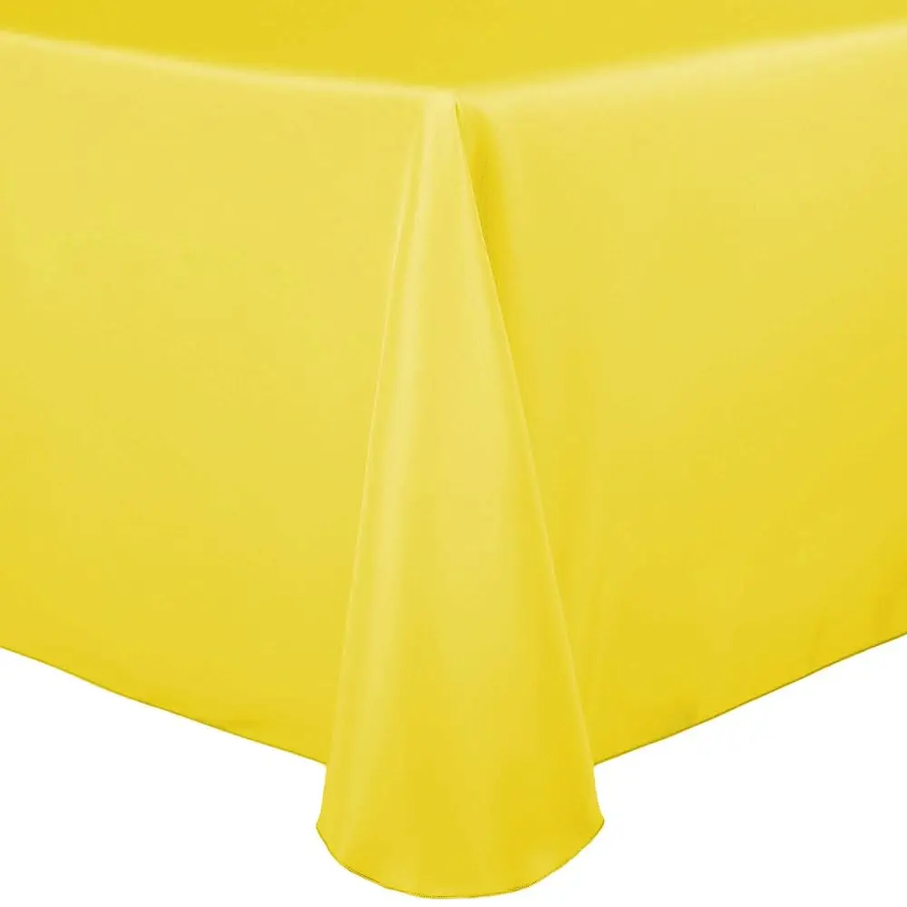 

-10 Pack- 54 X 96-Inch Oval Polyester Linen Tablecloth, Lemon Yellow