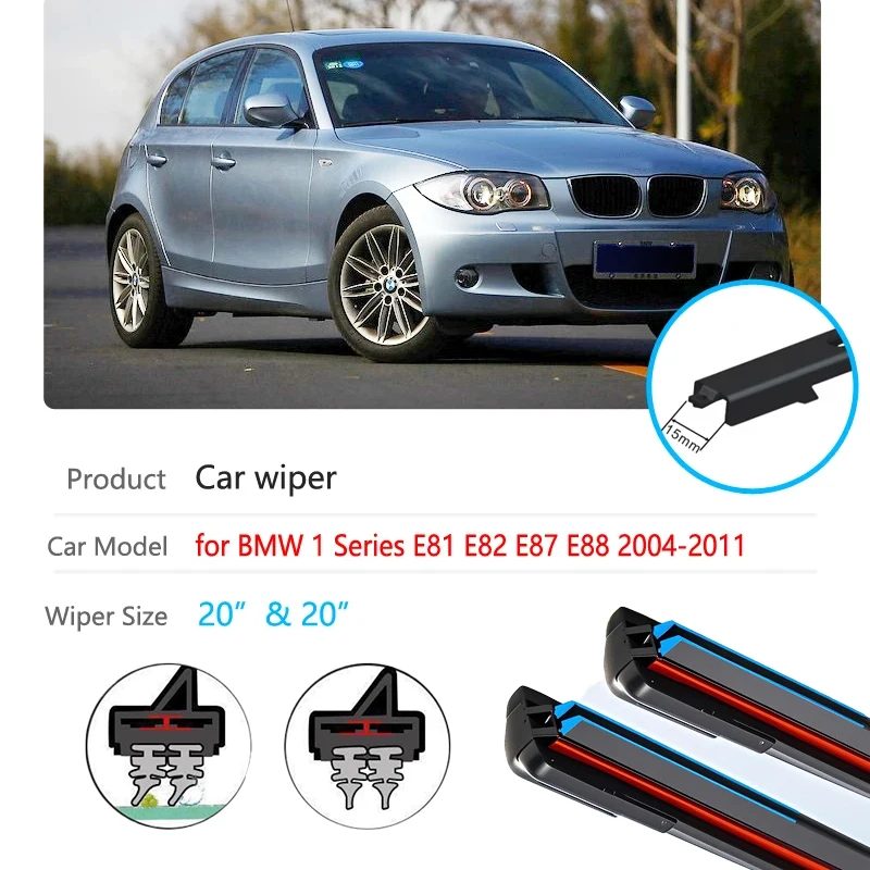 

Car Wiper Blades for BMW 1 Series E81 E82 E87 E88 2004~2011 Windshield Wipers 118d 118i 120i 120d 123d 125i 128i 135i 116i 116d