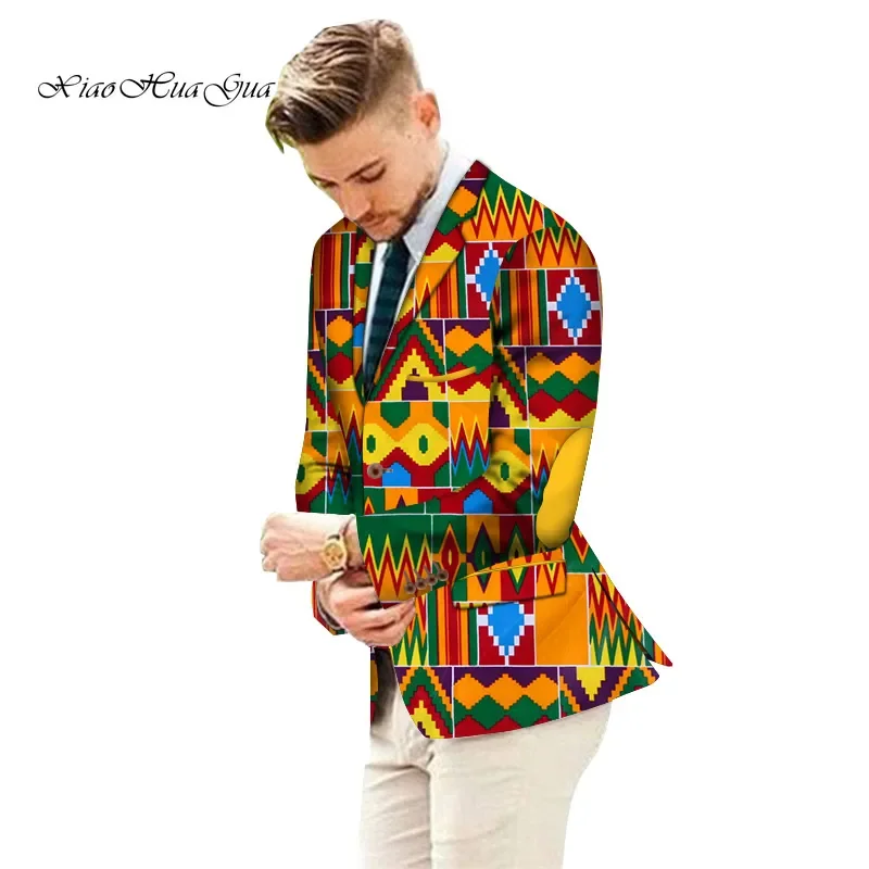Giacca da uomo su misura con stampa africana su misura giacche da uomo africane formali cappotto da uomo d\'affari Dashiki Africa giacca da cerimonia