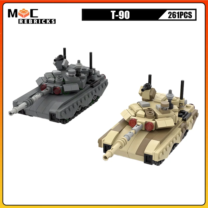 World War II Classic Series T-90 Tank Military Battle Vehicles Assembly Bricks Model Kid\'s Puzzle Educational Toy Christmas Gift