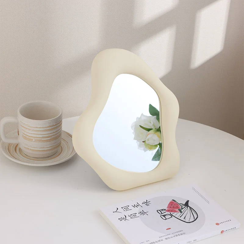 Desktop Vanity Mirror Large Portable Princess Aesthetic with Stand for Home Dorm Decor Instagram Trendy Style Gift