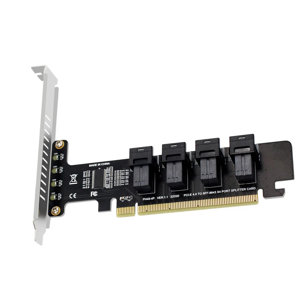 

PCI-E 16X To 4 Ports U.2 U2 Split Expansion Card PCI-E 16X To 4 Ports U.2 SFF-8643/8639 Split Card for Computer