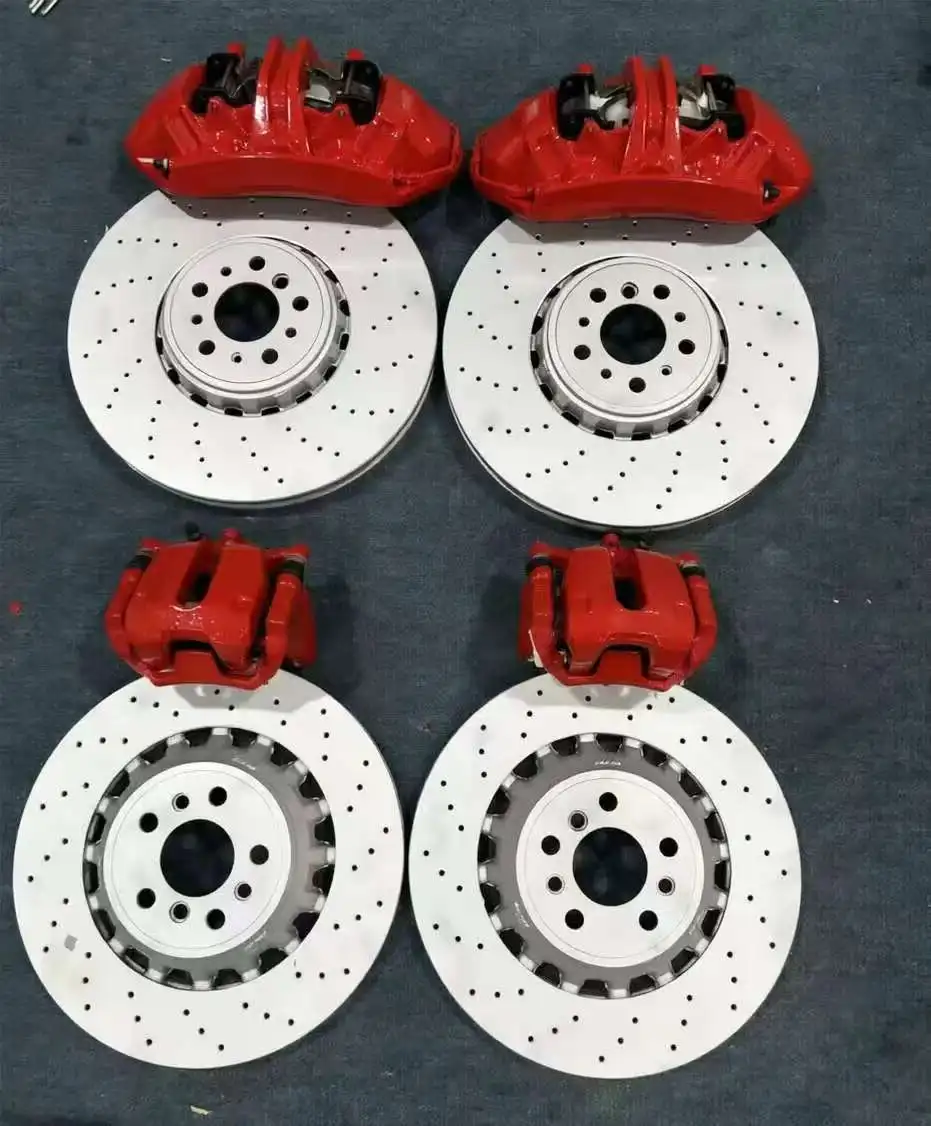 New Big Brake Kit Six Pots Racing 6 Piston Aluminum Disc One-Piece Brake Caliper Universal Fitment 1 Year Warranty JJ1447