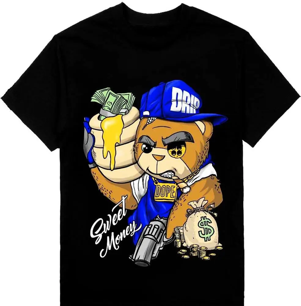 

The Bear Drip Hip Hop Mens Heavyweight T-Shirt Sweet Money Shaka Wear High Quality 100%Cotton Short Sleeve