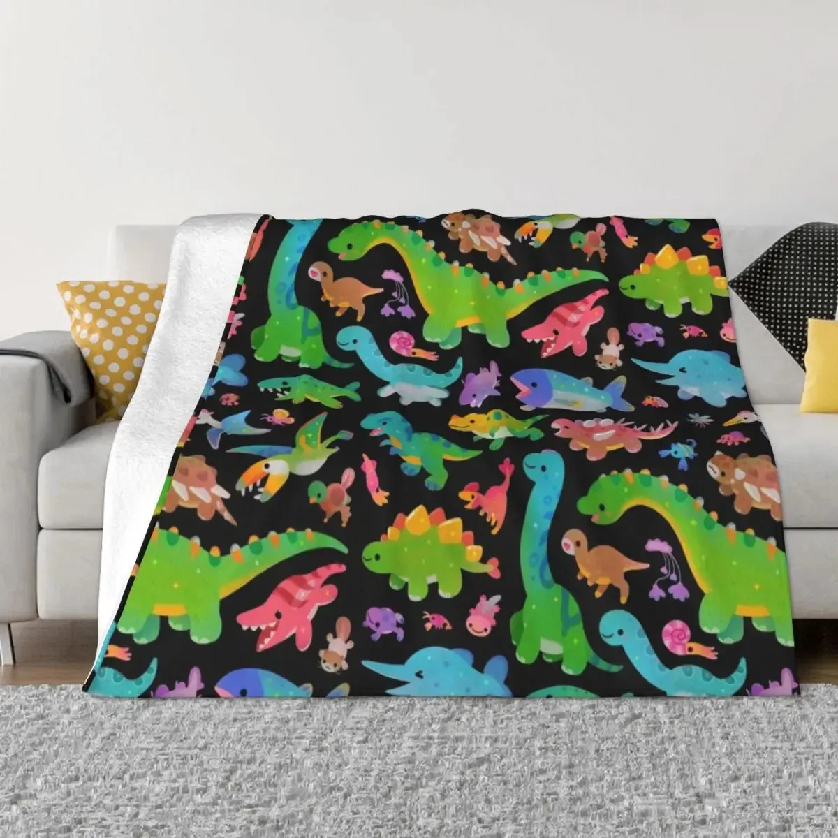 Jurassic baby - dark Throw Blanket funny gift Kid'S Loose Plush Soft Big Blankets