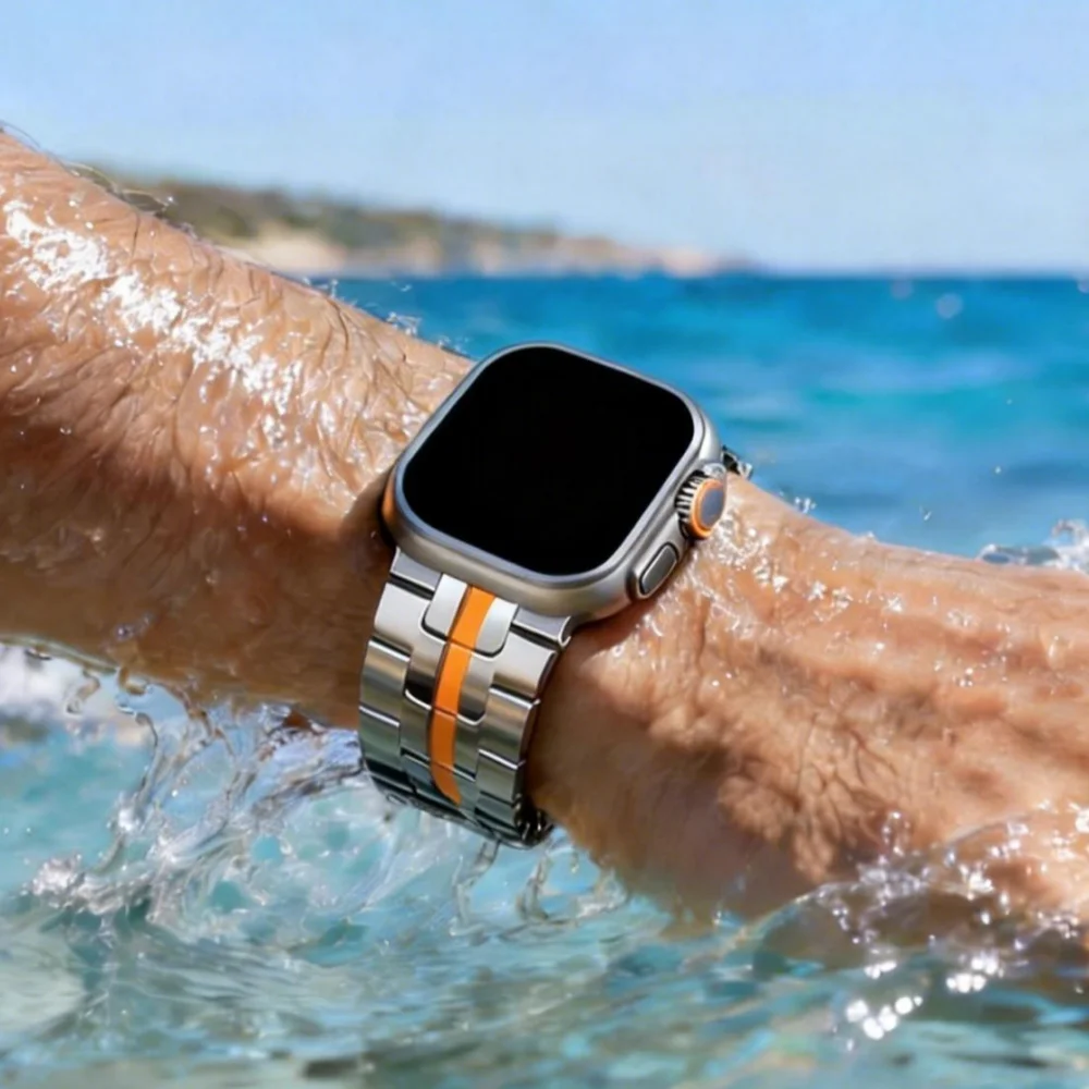 Business-Edelstahlarmband für Apple Watch Ultra 3 49mm 11 10 46mm Armband für iWatch Series 9 8 7 SE 6 5 SE 45mm 44mm Band