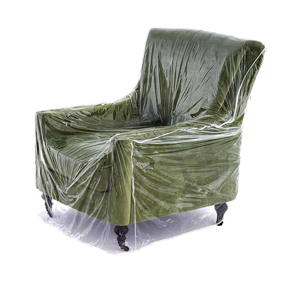 

Transparent thick PVC chair cover for plastic chair Heavy duty waterproof armchair protector