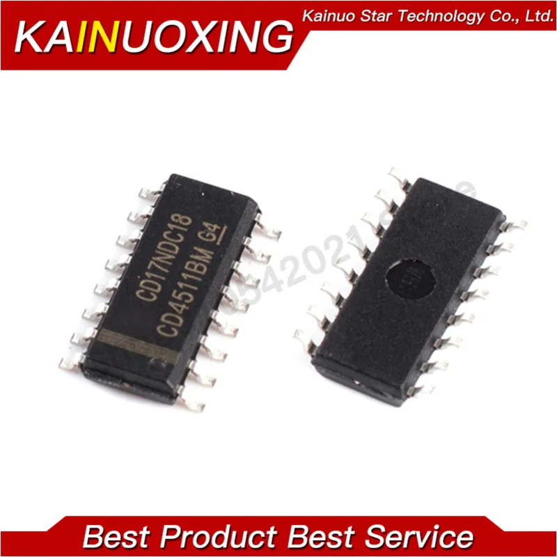 20PCS CD4511BM CD4511BM96 SOP-16 SMD IC BCD To 7-Segment Latch Decoder Driver Chip For Digital Display Circuit Repair