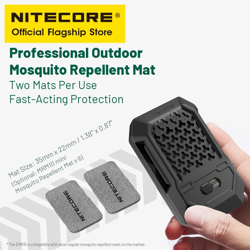 NITECORE EMR15 مبيد الحشرات الإلكترونية المحمولة 16ft USB-C شحن للتخييم الصيد ليلة الجري المشي الكلب الرحلات النوم
