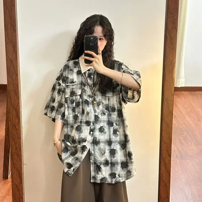 2025 blusas mujer de moda blusas de verão roupas femininas manga curta impressão streetwear camisas moda casual blusa vintage topos