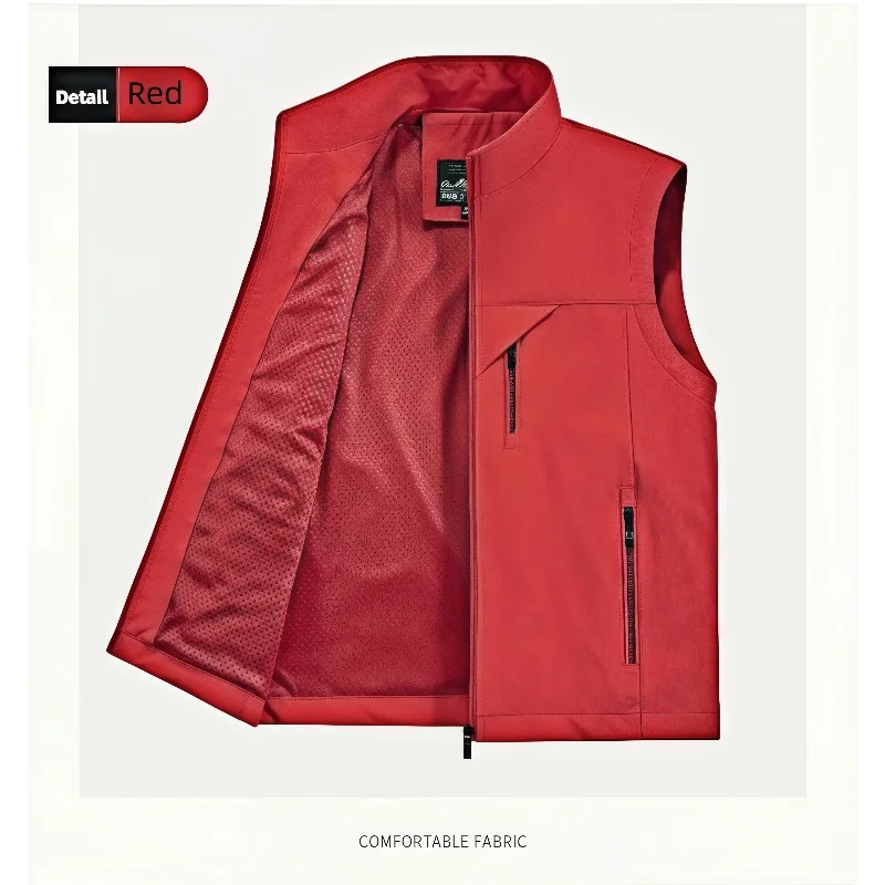 2026 Spring Summer Work and Leisure All-Match Trendy Fishing Vest Multi-Pocket Vest High-End Custom Text Logo Printed