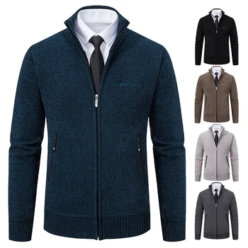 2023 Knitwear Spring and Autumn Men's Stand-up Collar Thick Warm Cardigan Sweater Winter Loose Casual Coat 6 2023 Knitwear Spring and Autumn Men's Stand-up Collar Thick Warm Cardigan Sweater Winter Loose Casual Coat 6