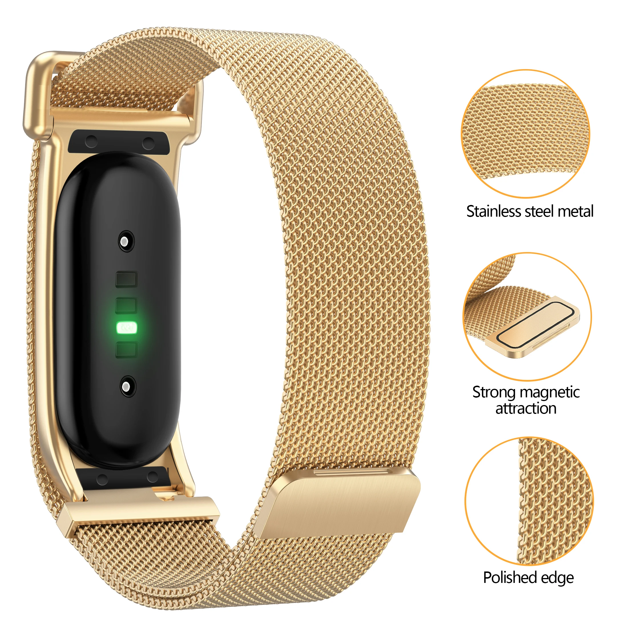 Google Fitbit Air Atmungsaktives Milanaise-Armband Schnellverschluss Verstellbares Weiches Metall-Tracker-Zubehör – Detail 10
