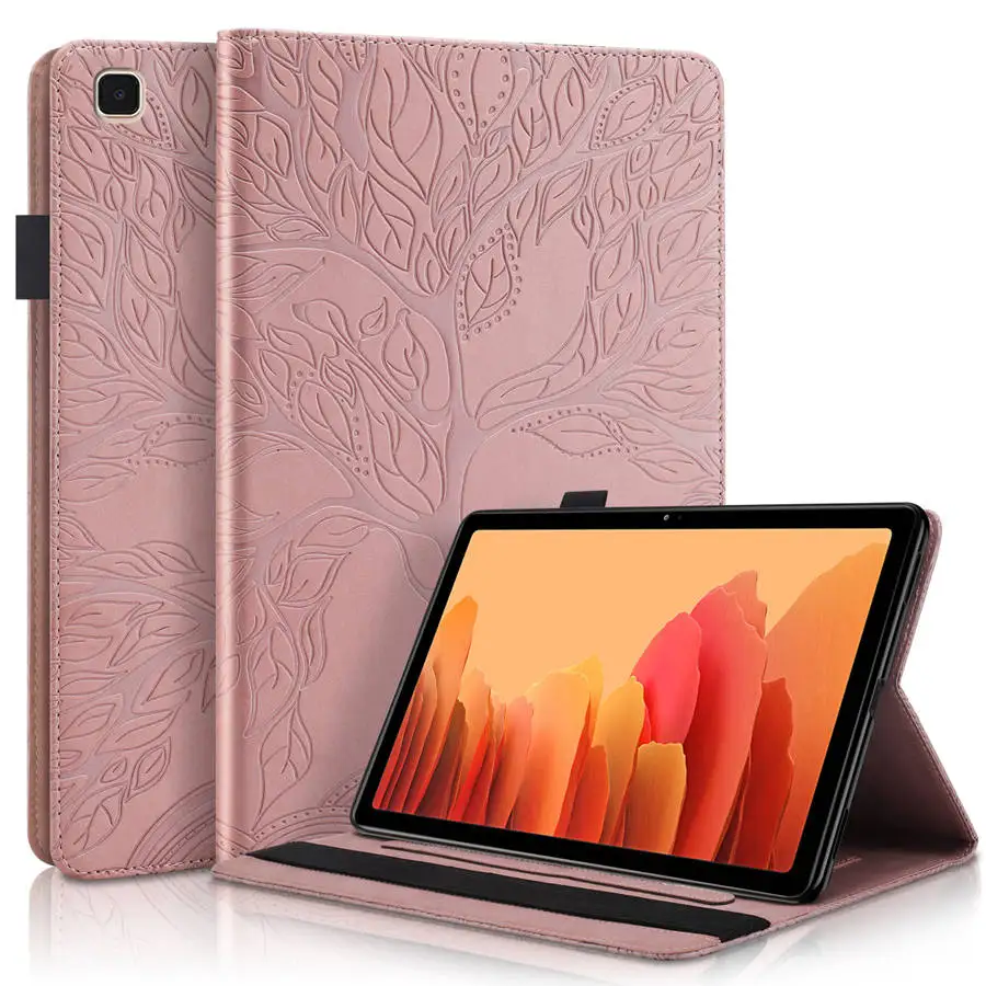 

For Samsung Galaxy Tab A8 2022 Case A7 lite T220 T500 P610 T515 S7 S8 2022 Cover Funda Tablet 3D Tree Embossed Flip Stand Coque