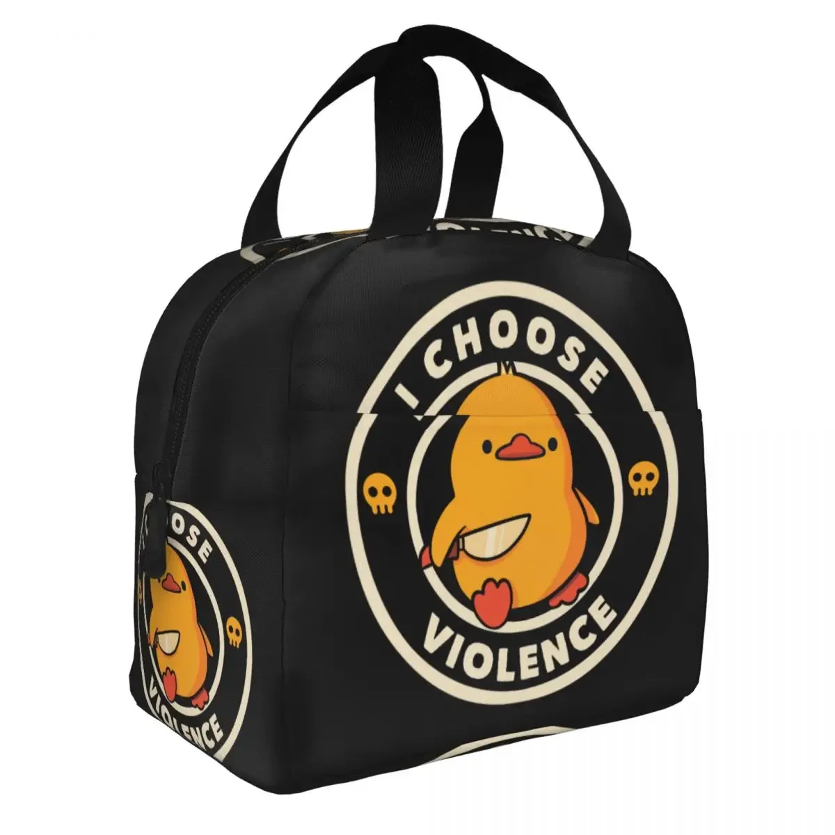 I Choose Violence Insulated Lunch Bags Cooler Bag Lunch Container Duck Meme Leakproof Tote Lunch Box Food Storage Bags School