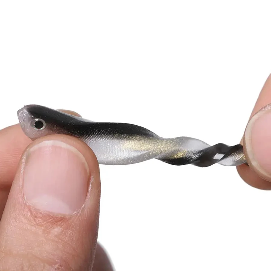 30PCS/BOX Easy Shiner Wobbler For Pike Fishing Lures Tail Jig Head Artificial Bait Soft Rubber Worms Carp Drop Shot Swimbait