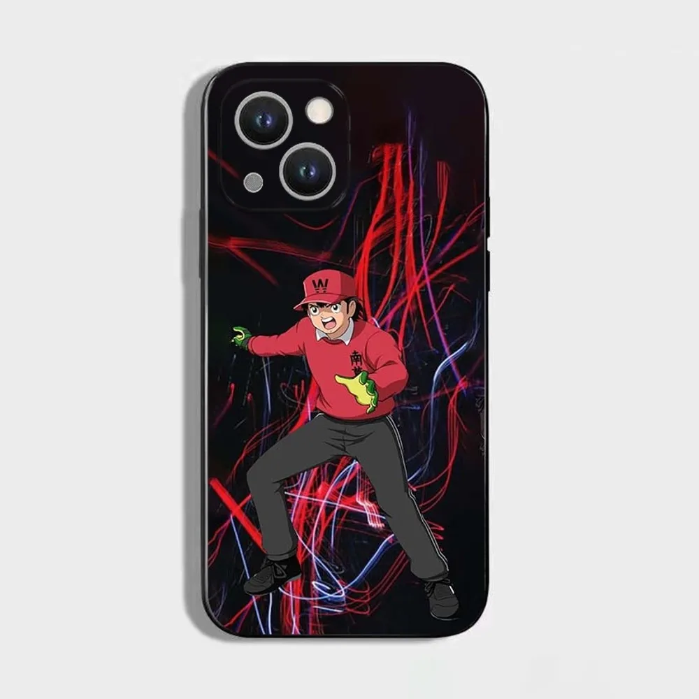 Anime C-Captain Tsubasas Phone Case For iPhone 16,15,14,13,12,11 Plus,Pro Max,XS,X,XR,SE,Mini,8,7,Soft Silicone Black Cover