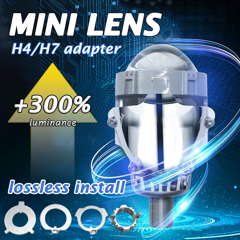 mini 2.8 inch bi led projector lenses Auto Headlight lenticular Car front Lamp 6000k 13000LM 85W High Power