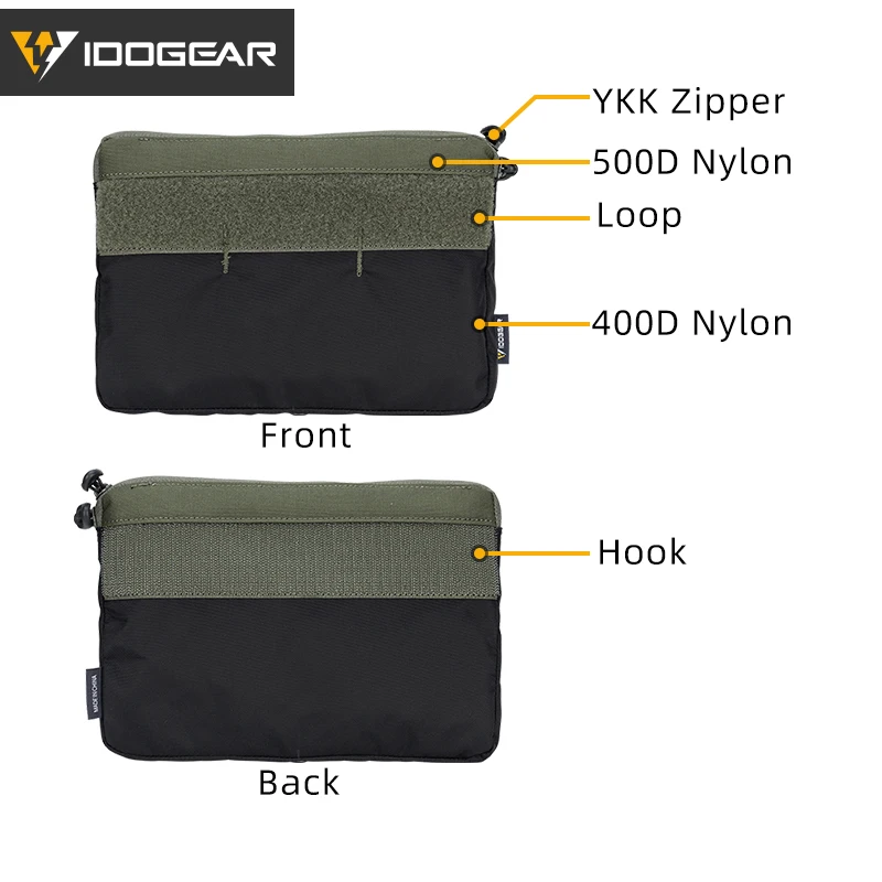 IDOGEAR Tactical DOPE Storage Pouch Kangaroo Insert Pocket Inner Pouch Hook&Loop 3597