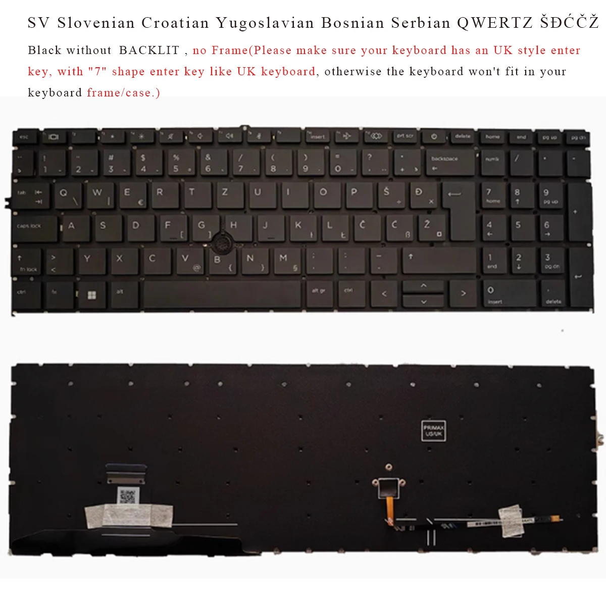 

Latin Spanish ND Portuguese Russian Swedish Thai JP UK US Croatian Keyboard for HP ELITEBOOK 750 G7 750 G8 755 G7 755 G8 BACKLIT