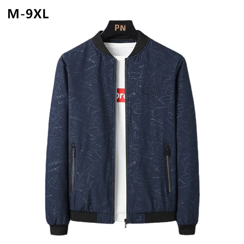 9XL Baseball Men Jacket Spring Loose 8XL 7XL Bomber Plus Size 6XL 5XL Windbreaker Fashion Black Green Clothes Youth Boys Coats