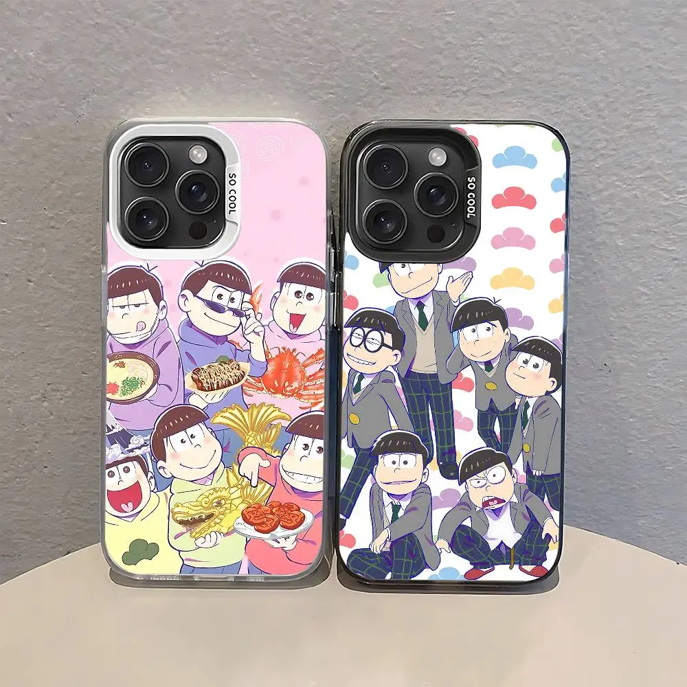 Osomatsu San Handyhülle für iPhone 17 16 15 14 13 12 11 Pro Max Plus Farbige Stoßfeste Rückseite Silberne Abdeckung
