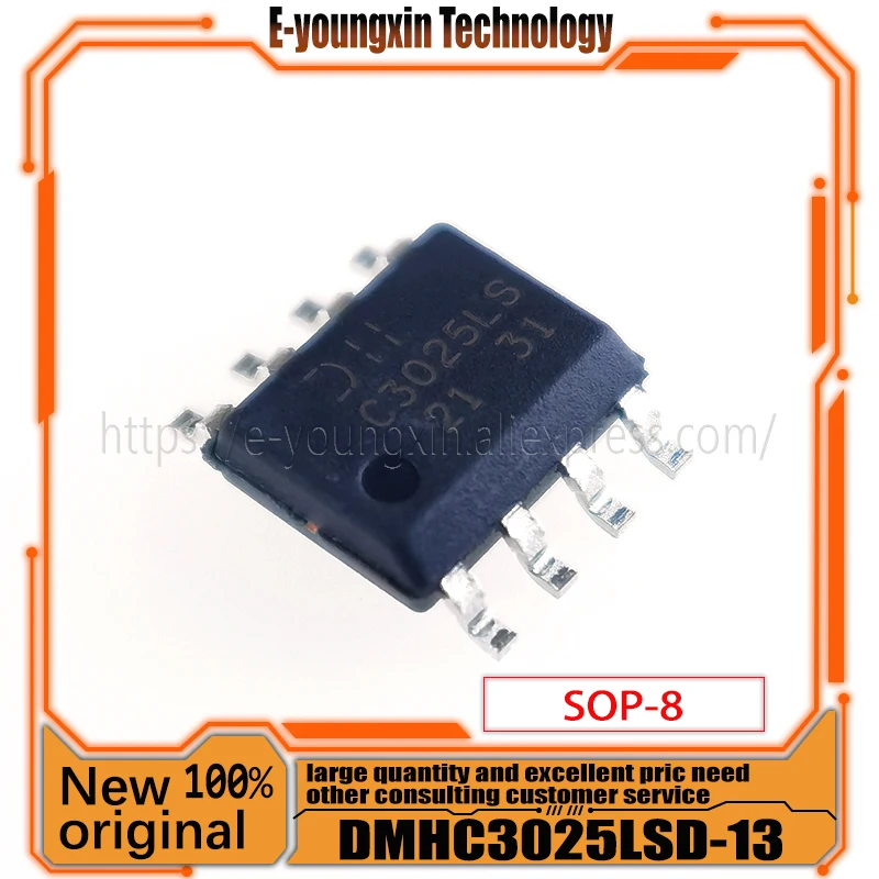 20-100PCS/Lot 100% New and Original DMHC3025LSD-13 DMHC3025LSD SOP-8 MOSFET 30V Comp ENH Mode H-Bridge 20V VGSS