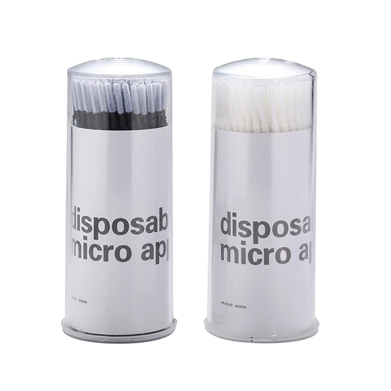 100 STKS Wegwerp Micro Borstel Applicator Microswabs Voor Wimperverlenging Verwijderen Gereedschap, Mini Wattenstaafje Borstels Voor Make-up Een