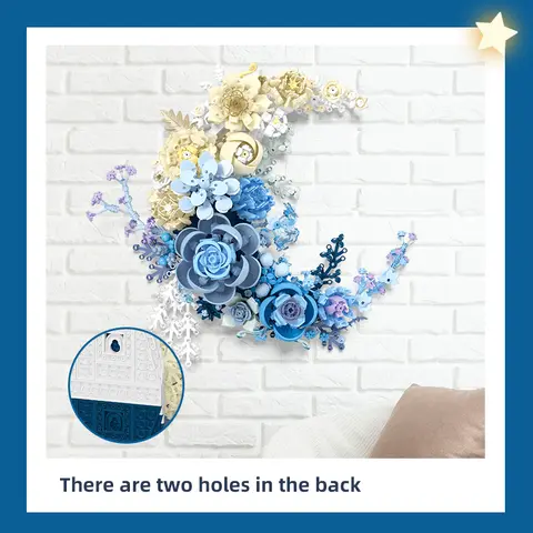 934 st. romantiska månblommor byggstenar gör-det-själv montering eviga buketter tegelstenar leksaker kreativ väggdekoration för flickor presenter 10 best sales bukett tegelsten - №5