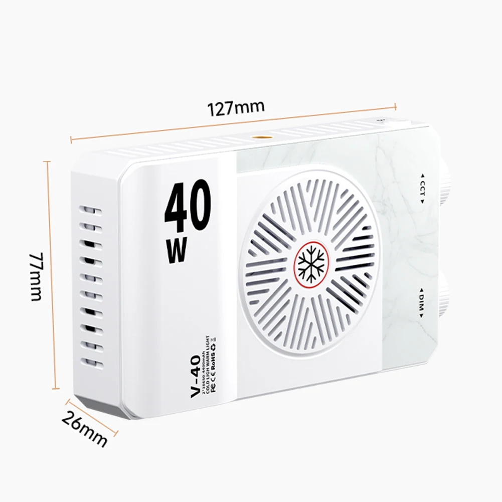 40W LED ضوء الكاميرا 2800K-9000K يده ملء الضوء 4400mAh قابلة للشحن التصوير الإضاءة الفيديو الضوئي