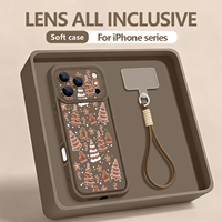 Christmas Tree Pattern Soft Phone Case For iPhone 17 Pro Max Air 16e 16 15 14 Pro Max 13 12 Pro 11 Shockproof TPU Lanyard Cover