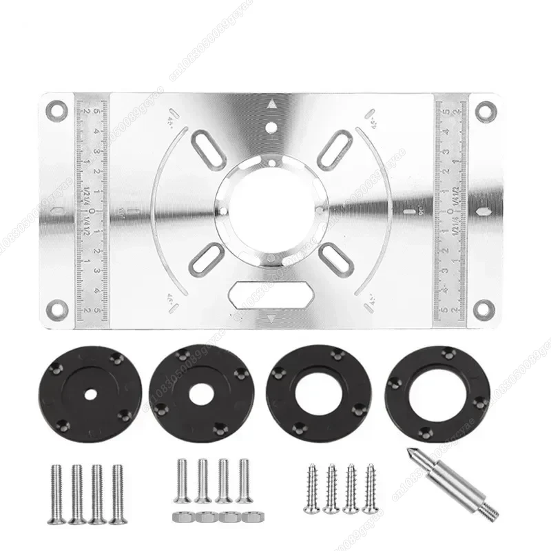 Multifuncional Alumínio Router Table, Inserir Placa para Fresagem de Madeira Elétrica, Máquina De Corte, Bancos De Madeira, 4 Anéis Ferramentas