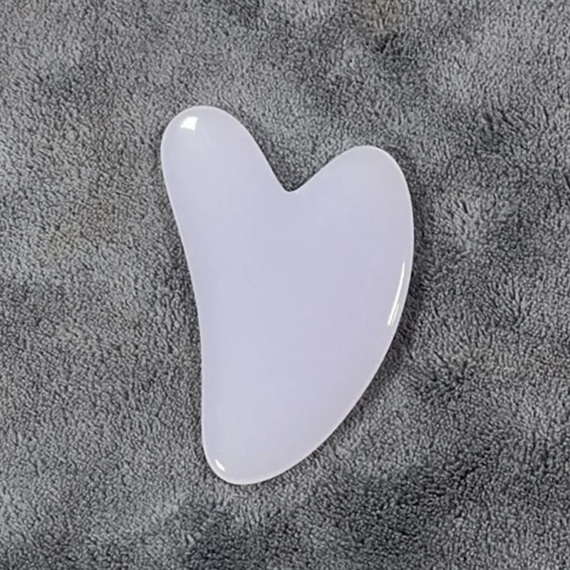 Placa de Massagem Facial e Corporal de Resina Natural e Quartzo Rosa para Lifting e Antirrugas - Gua Sha para Spa e Beleza