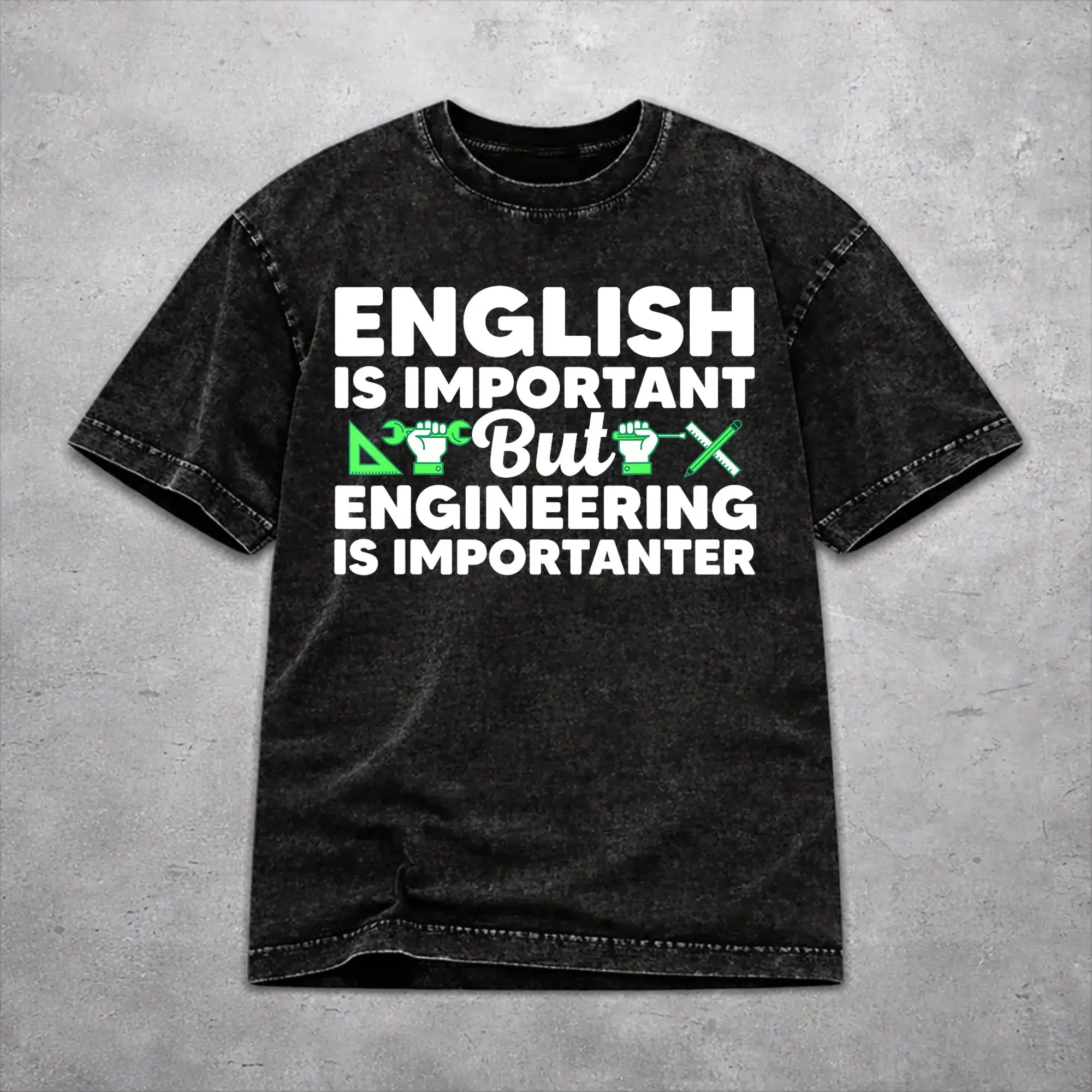 Harajuku Washed Shirt Funny Engineer Design For Men Women Engineering Lovers  Apparel Vintage T-Shirts High Street  Streetwear
