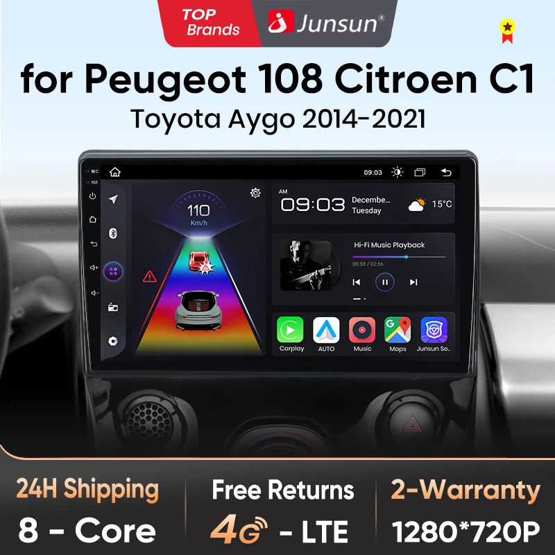 Is the Junsun V1 Plus Car Radio with 4GB RAM and 64GB Storage Right for Your Peugeot 108, Citroën C1, or Toyota Aygo?