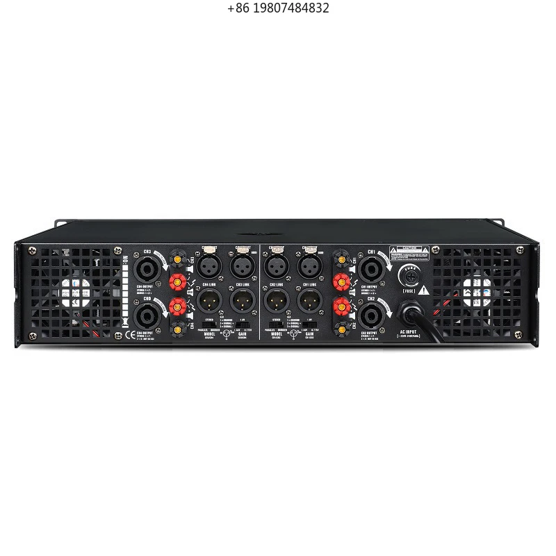 

Stereo Parallel Power Amplifier Professional Audio Amplifier Hot Sell 2U 4*800W Sound Amplifier 4 Channel Class H