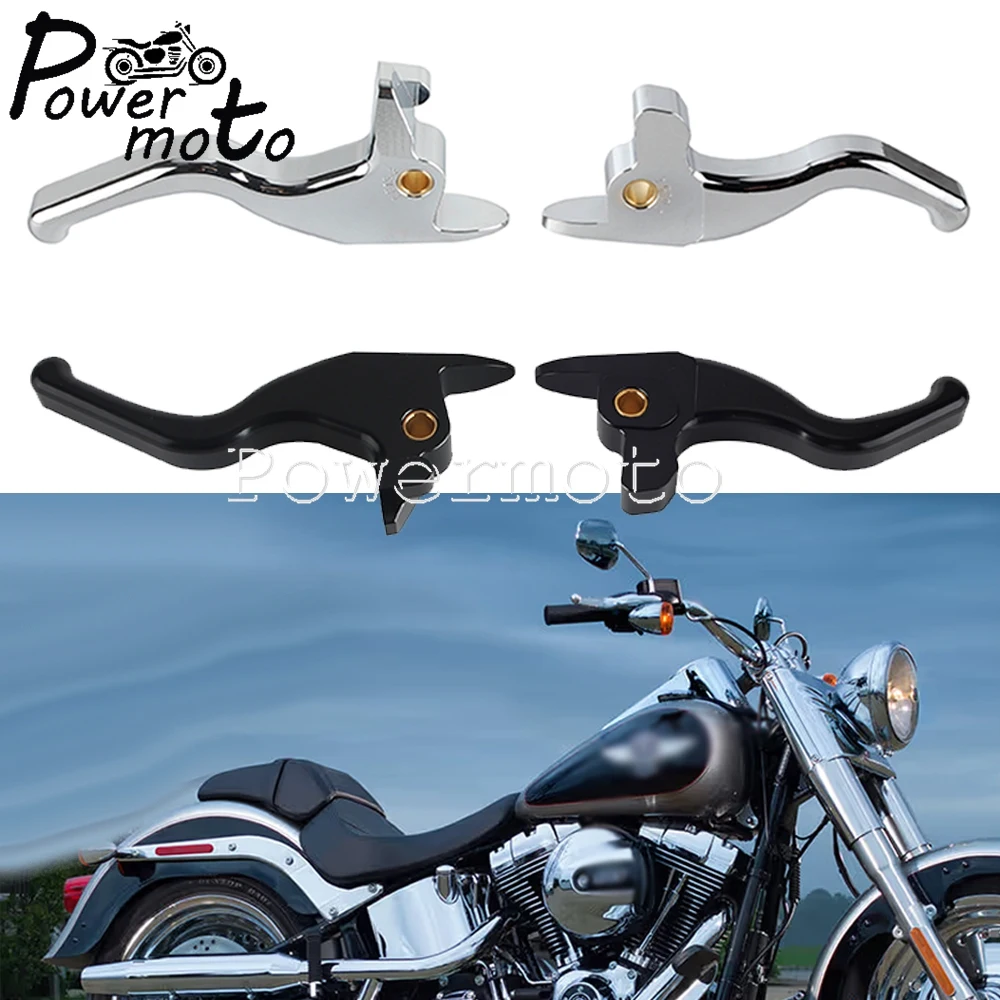 

2-3 Fingers Motorcycle Left Right Handlebar Handle Shorty Brake Clutch Lever For Harley Softail Fat Boy S FLSTFBS Slim FLSS 2017