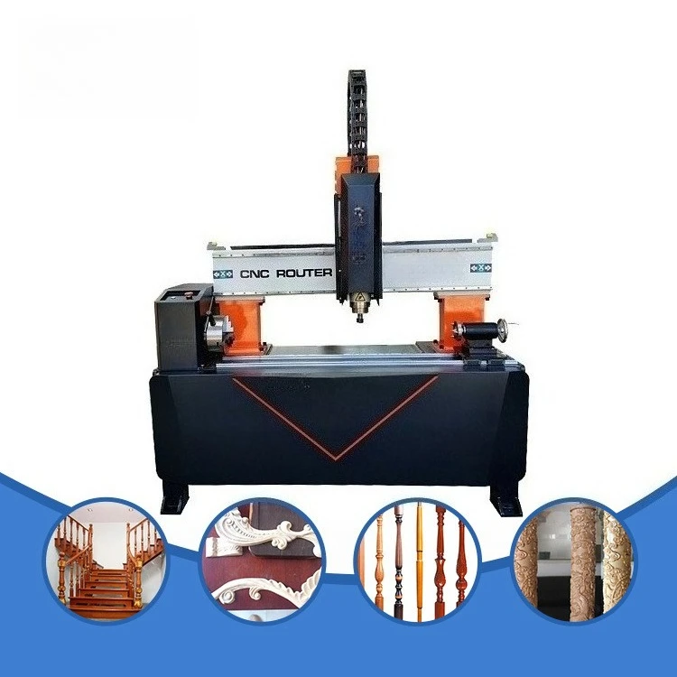 Wood Carving CNC Router 4 Axis Router Cylinder China Factory CNC Machine 4 Axis Rotary CNC Wood Router