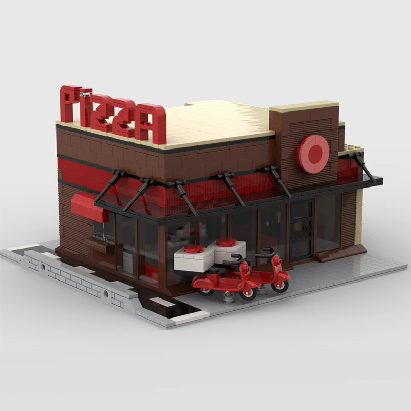 

NEW 1405PCS City Hot Selling Street View Moc Modular Building Pizza store DIY creative ideas Children Toy birthday Gift Blocks